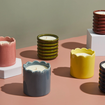 Blue Scallop Candle, Amber & Bergamot