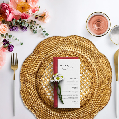 Scallop Charger Placemat, Rattan