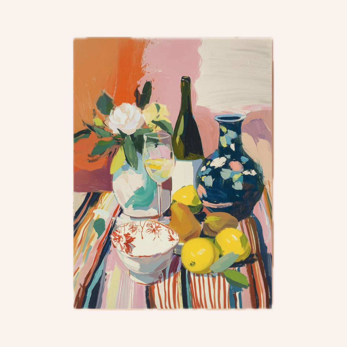 Sipping Wine Print at House of Fibi