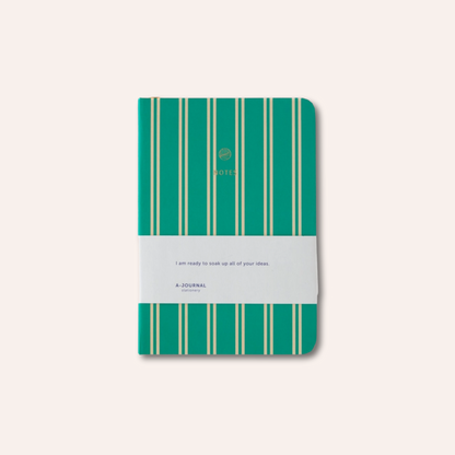 A6 Stripe Notebook, Green