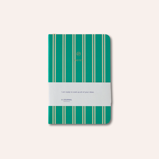 A6 Stripe Notebook, Green