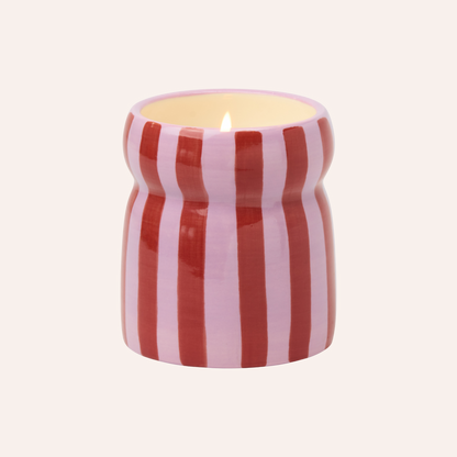 Stripe Candle, Pink Peppermint