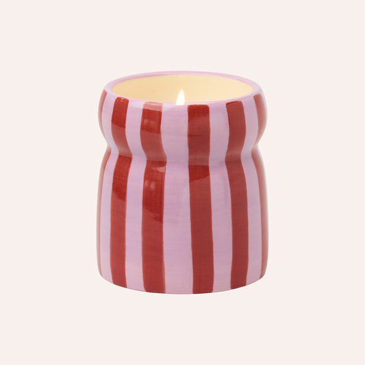 Stripe Candle, Pink Peppermint
