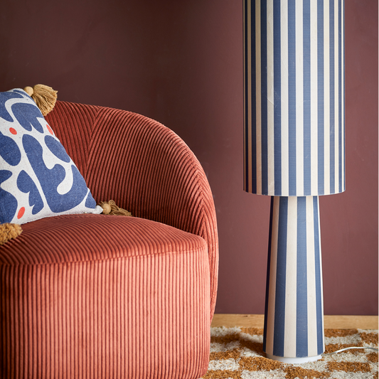Stripe Floor Lamp, Navy