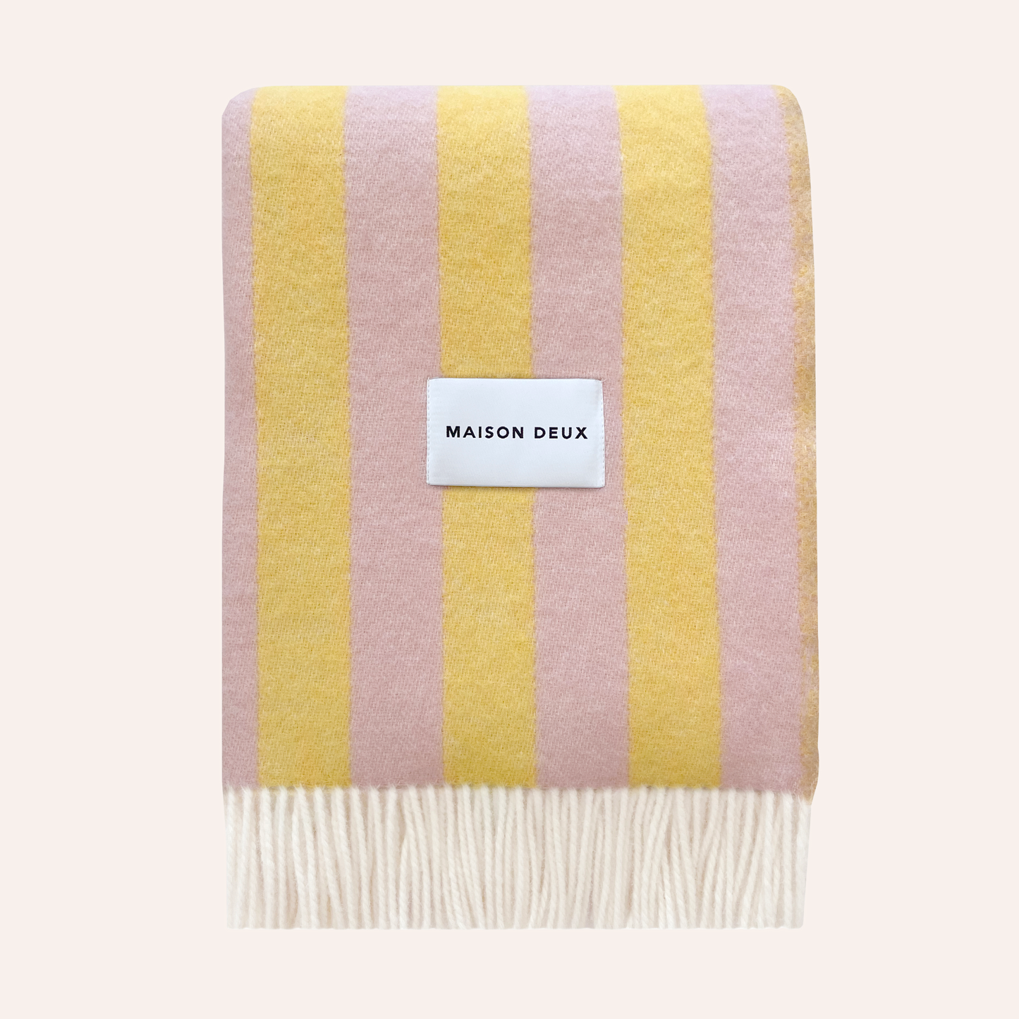 Wool Stripe Blanket, Yellow & Pink