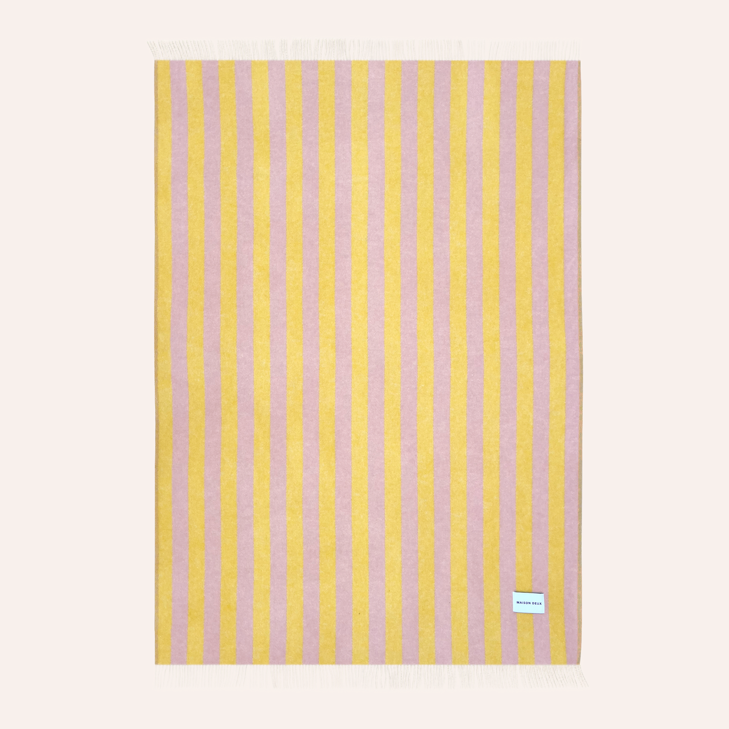 Wool Stripe Blanket, Yellow & Pink