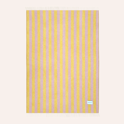 Wool Stripe Blanket, Yellow & Pink