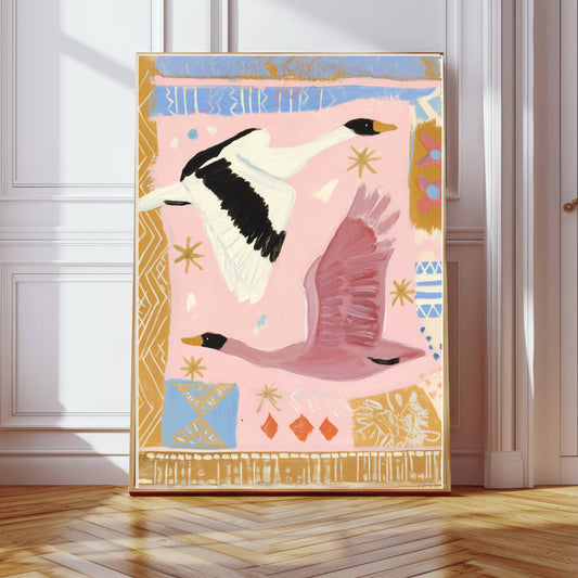 Swan Pastel Painting Print at House of Fibi, product image 2