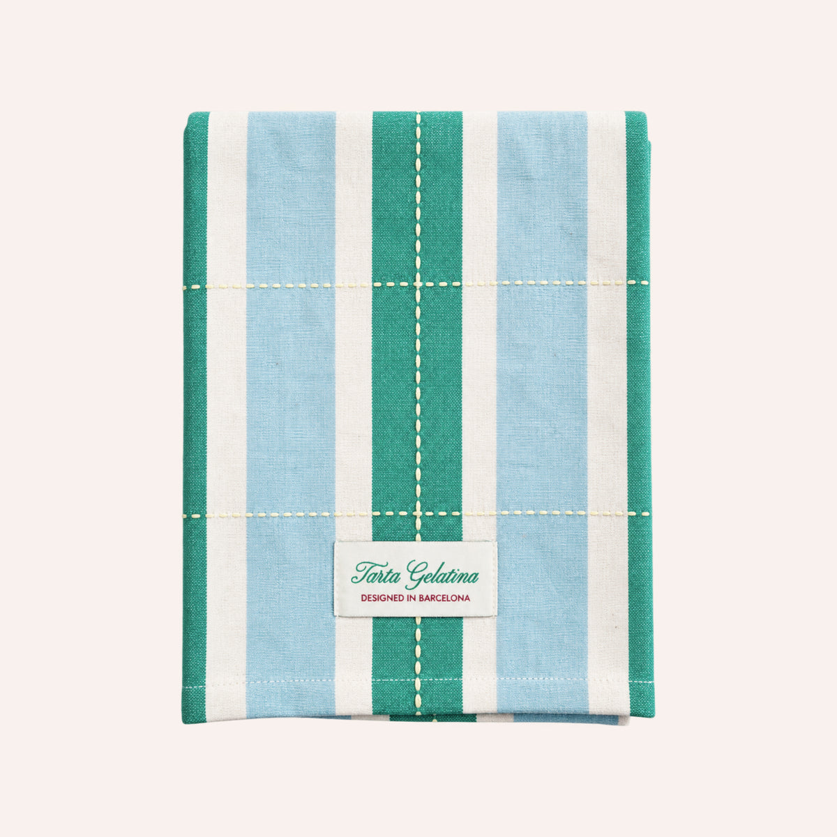 Tarta Gelatina Striped Tea Towel, Green & Blue