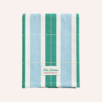 Tarta Gelatina Striped Tea Towel, Green & Blue