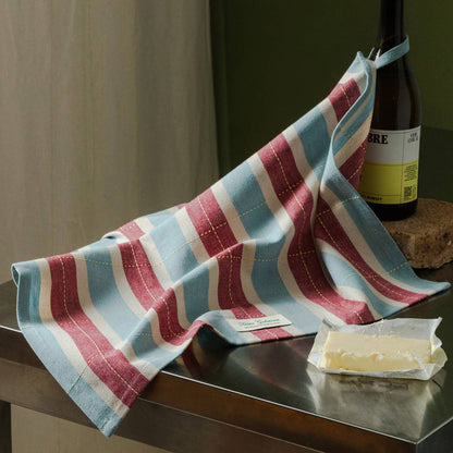 Tarta Gelatina Tea Towel, Burgundy & Blue