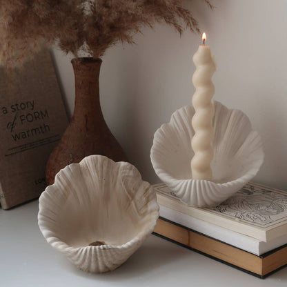 Shell Candle Holder, Handcrafted Jesmonite Decor, Marble Effect at House of Fibi, product image 3