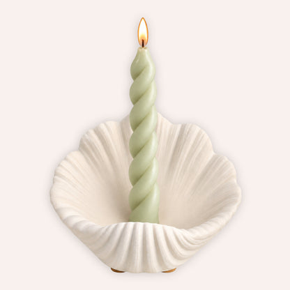 The Nou Atelier Shell Candle Holder, Bone White