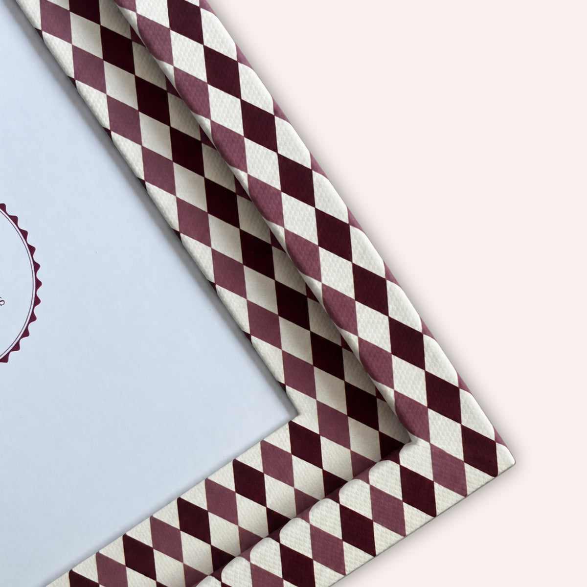 The Pia Frames Harlequin Frame, Burgundy & Blush at House of Fibi, product image 2