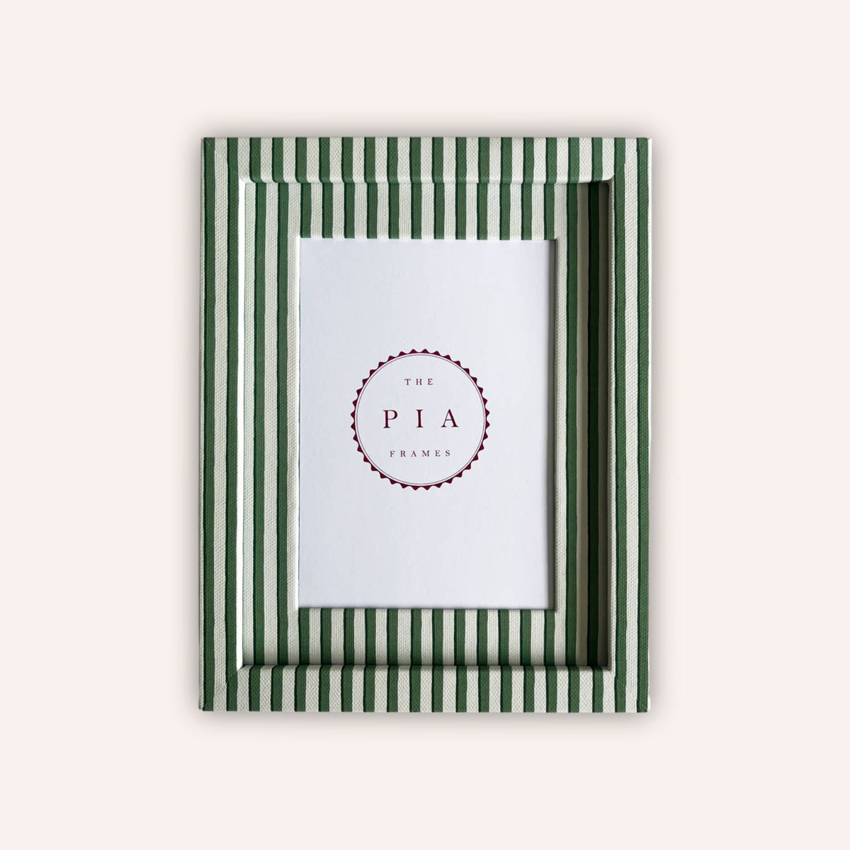 The Pia Frames Vanguard Stripe Frame, Green at House of Fibi