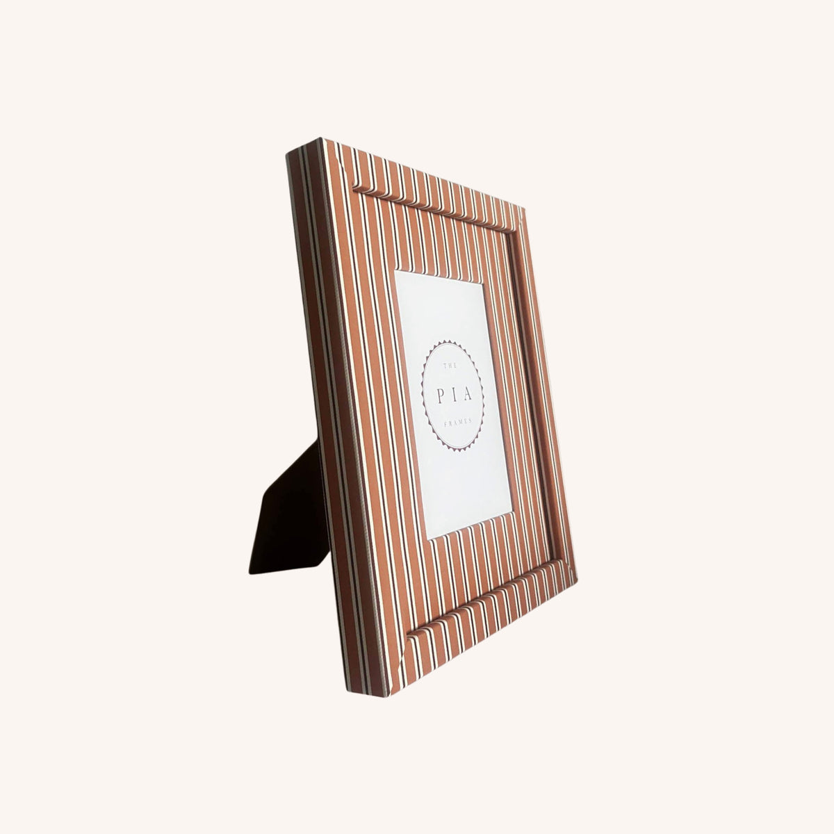 The Pia Frames Seaside Stripe Frame, Tangerine & Burgundy at House of Fibi, product image 2
