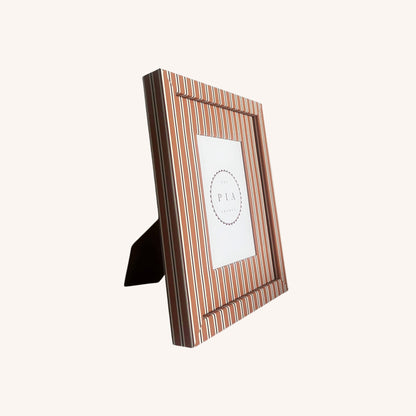 The Pia Frames Seaside Stripe Frame, Tangerine & Burgundy at House of Fibi, product image 2