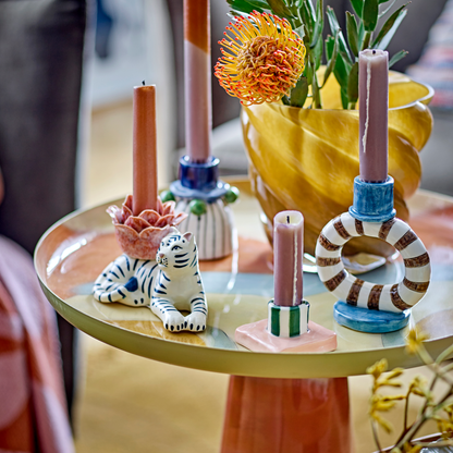 Tiger Candlestick Holder Set