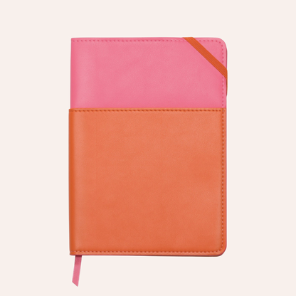 Colour Block Notebook, Pink & Orange