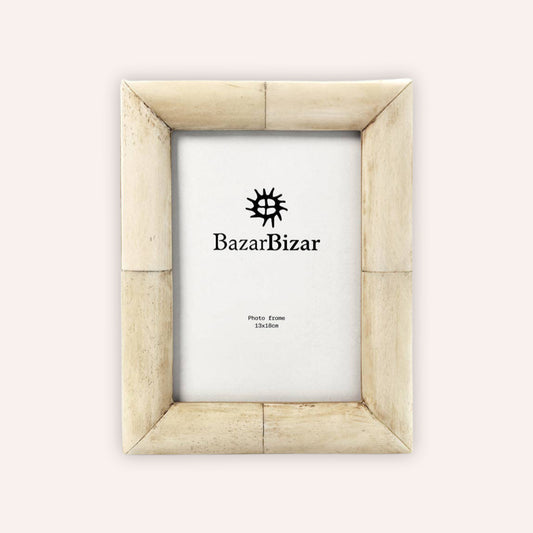 The Wabi Bone Frame — checked design, in cream